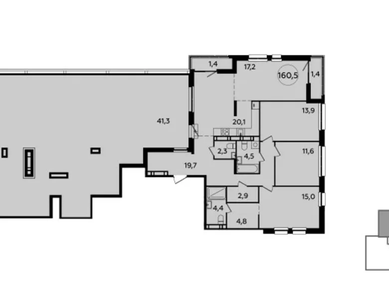 Квартира 4 комнаты 161 м² Юго-Западный административный округ, Россия