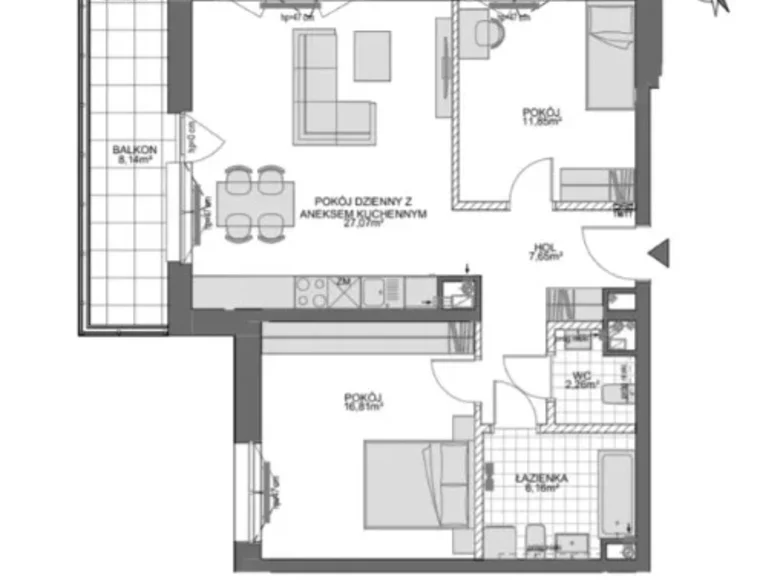 Apartamento 3 habitaciones 74 m² Danzig, Polonia