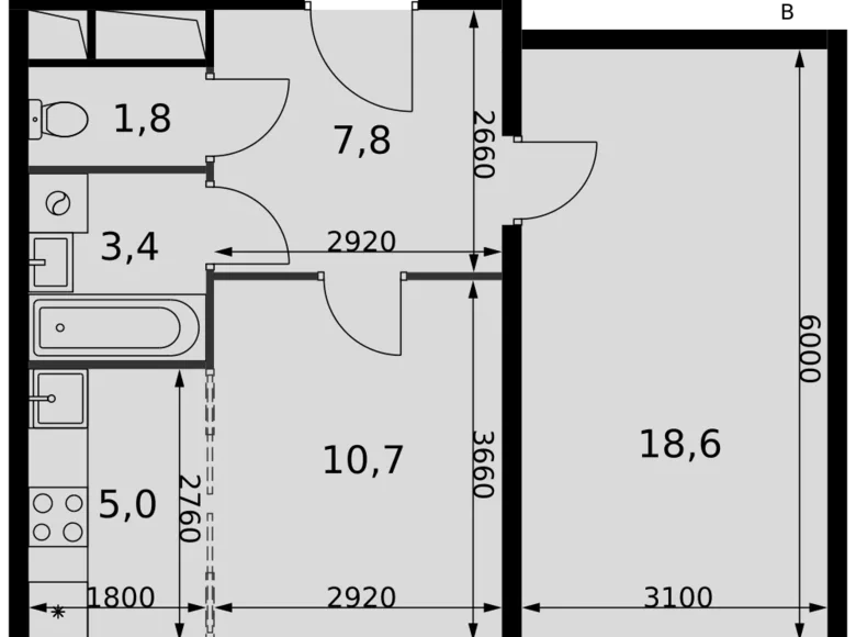 Квартира 2 комнаты 47 м² Развилка, Россия