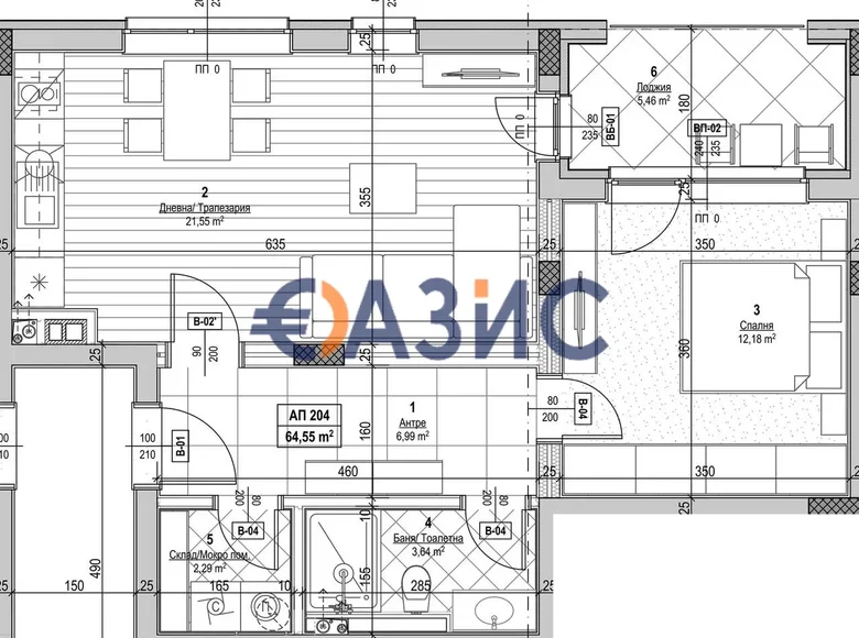 Квартира 2 комнаты 76 м² Несебр, Болгария