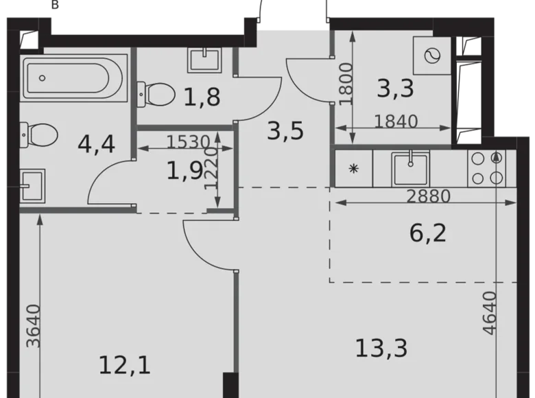 Apartamento 2 habitaciones 47 m² North-Western Administrative Okrug, Rusia