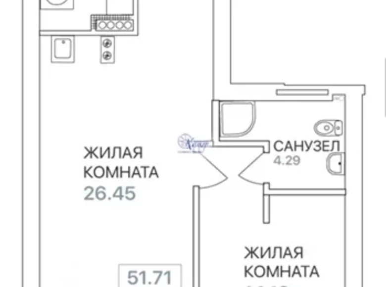 Wohnung 2 Zimmer 52 m² Swetlogorsk/Rauschen, Russland
