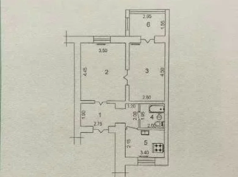 Kvartira 2 xonalar 52 m² Toshkentda