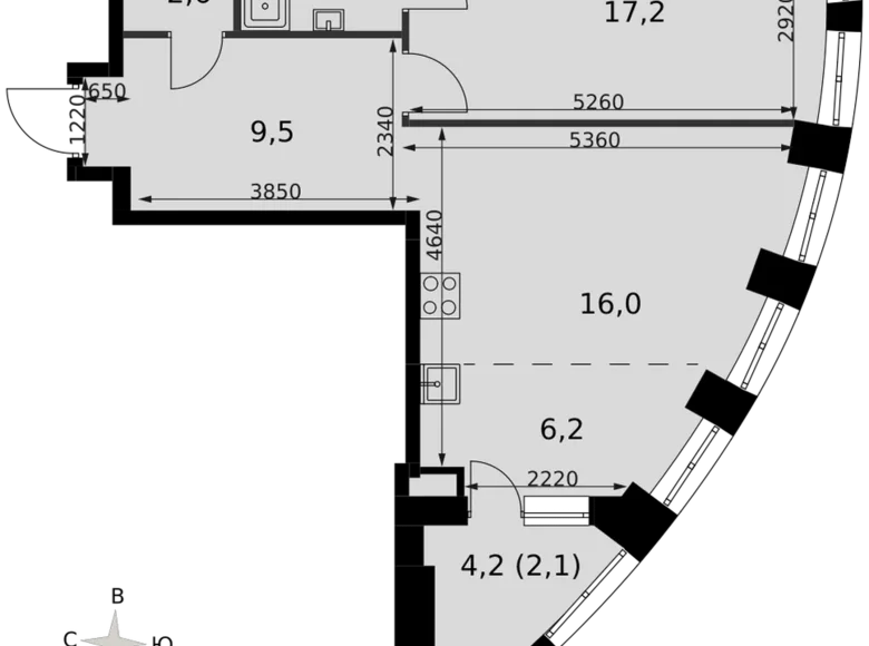 Wohnung 1 zimmer 58 m² Nordwestlicher Verwaltungsbezirk, Russland