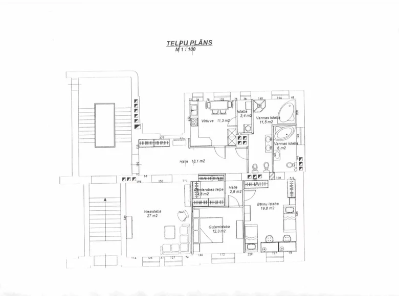 Apartamento 3 habitaciones 119 m² Riga, Letonia