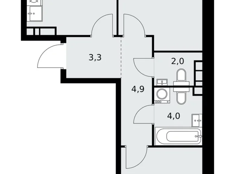 Apartamento 2 habitaciones 56 m² poselenie Sosenskoe, Rusia