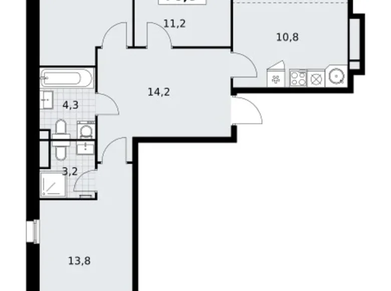 Apartamento 4 habitaciones 79 m² Postnikovo, Rusia