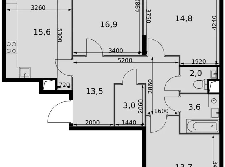 Appartement 3 chambres 85 m² Razvilka, Fédération de Russie