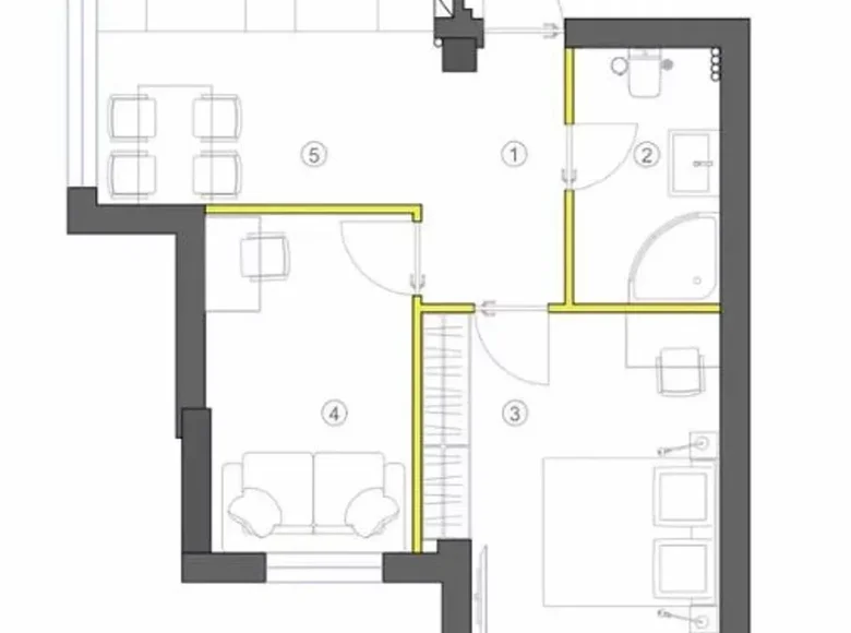 Квартира 2 комнаты 45 м² Одесса, Украина