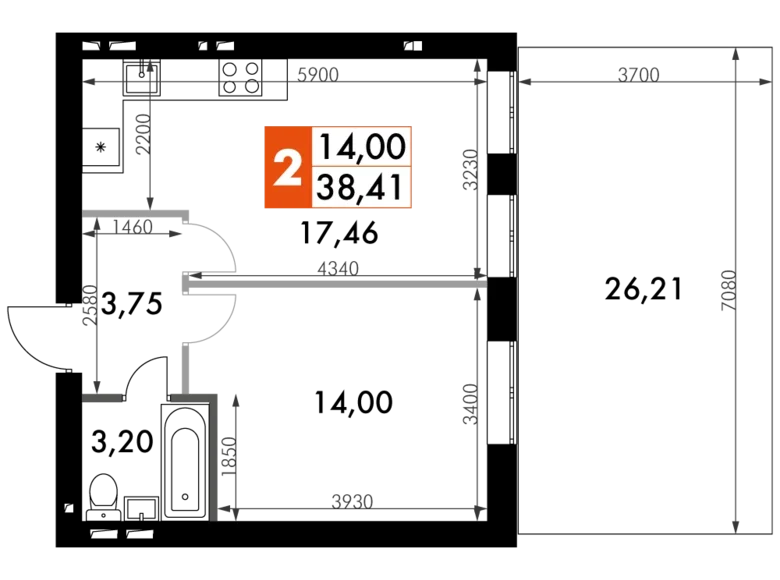 Wohnung 1 zimmer 38 m² Naro-Fominskiy gorodskoy okrug, Russland