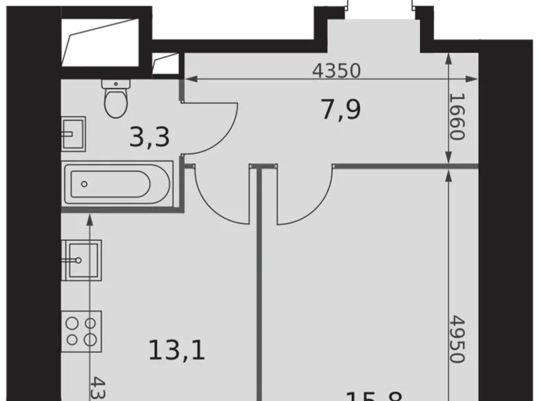 Appartement 1 chambre 40 m² Konkovo District, Fédération de Russie