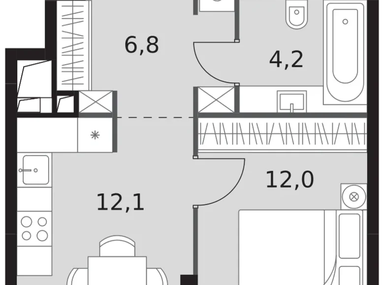 Квартира 1 комната 35 м² Северо-Западный административный округ, Россия