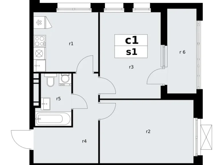 Квартира 2 комнаты 52 м² поселение Сосенское, Россия