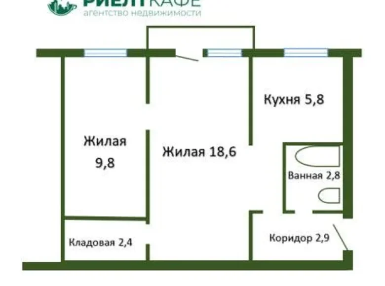 Квартира 2 комнаты 42 м² Лида, Беларусь