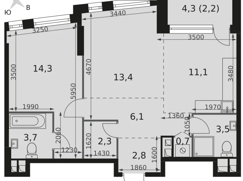 Apartamento 2 habitaciones 60 m² Moscú, Rusia