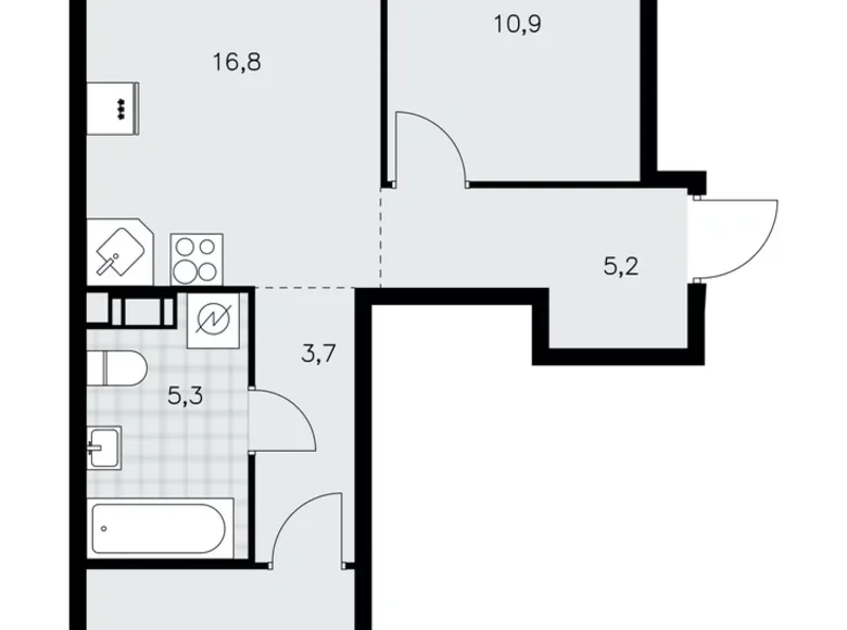 Wohnung 2 Zimmer 55 m² Krasnoje Selo, Russland