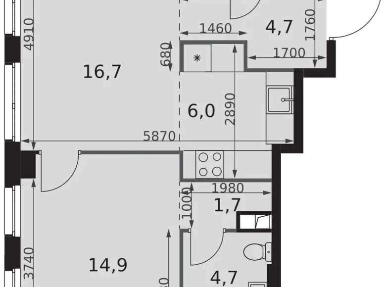 Apartamento 2 habitaciones 53 m² Moscú, Rusia
