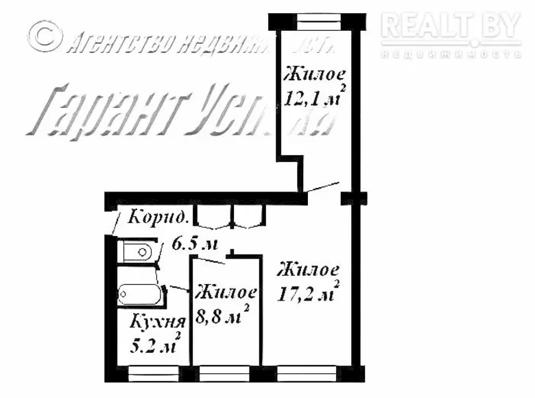 Wohnung 3 Zimmer 55 m² Recycki sielski Saviet, Weißrussland