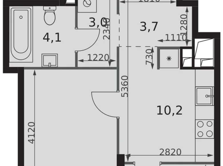 1 room apartment 36 m² Moscow, Russia