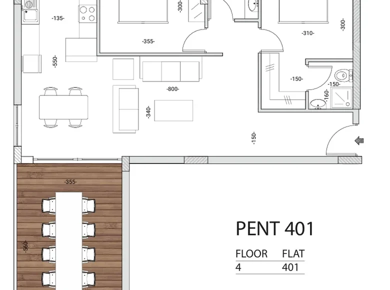 Пентхаус 3 комнаты 137 м² Ларнака, Кипр