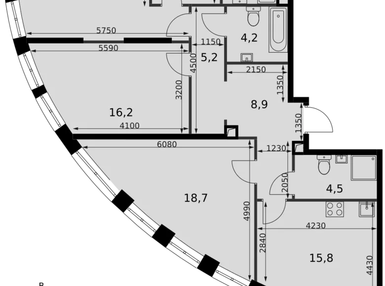 Appartement 3 chambres 97 m² Moscou, Russie