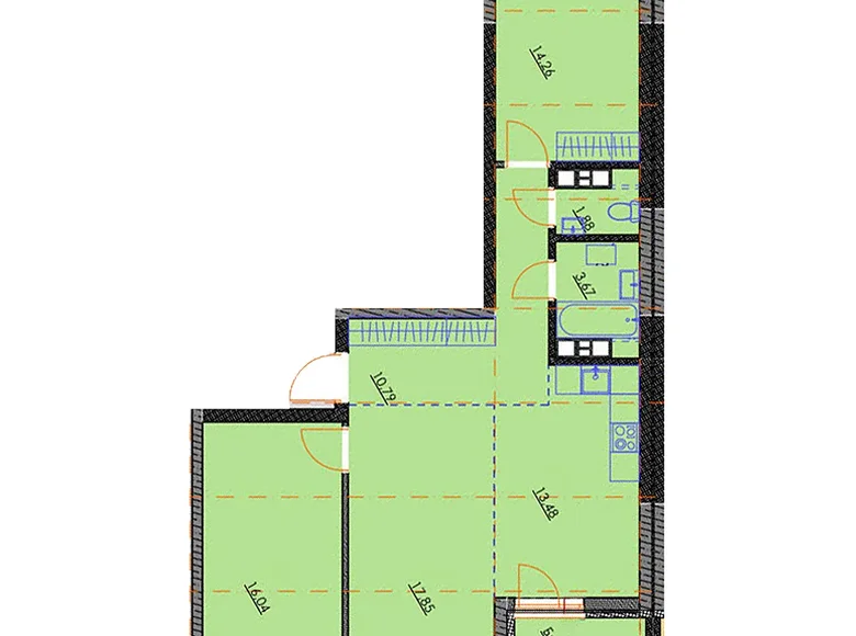 3 room apartment 81 m² Minsk, Belarus