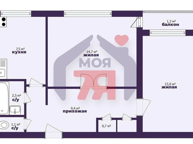 Apartamento 2 habitaciones 50 m² Borisov, Bielorrusia