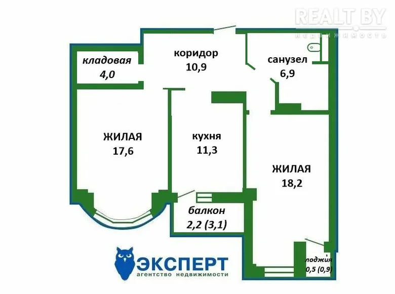 Квартира 2 комнаты 72 м² Минск, Беларусь