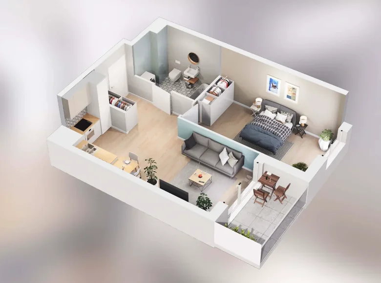 1 bedroom apartment 46 m² Poznan, Poland