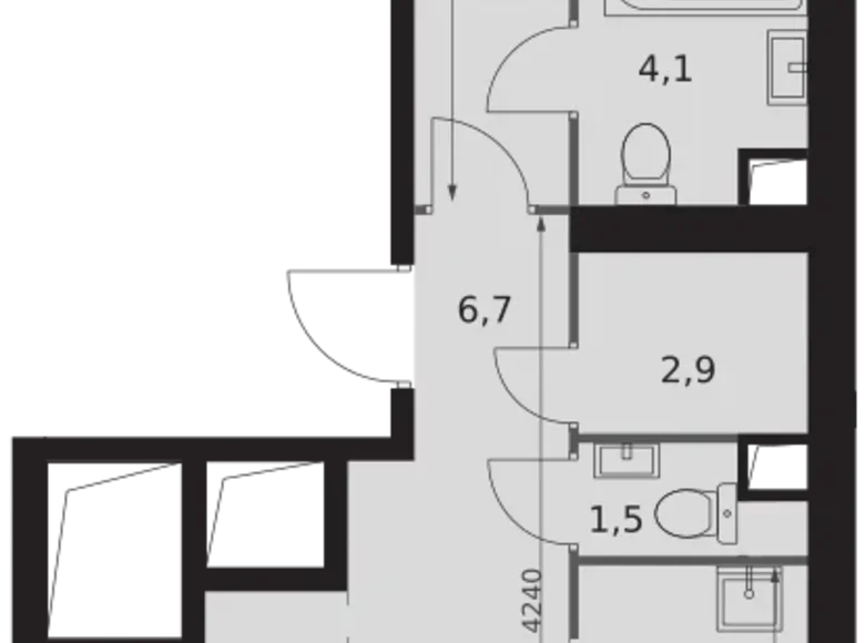 2 room apartment 63 m² Konkovo District, Russia