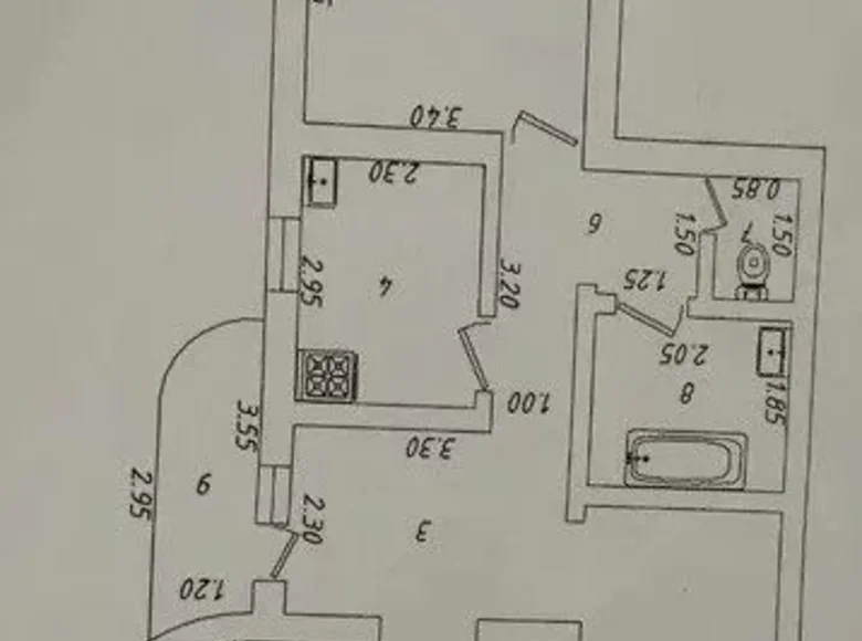 Kvartira 2 xonalar 67 m² Toshkentda