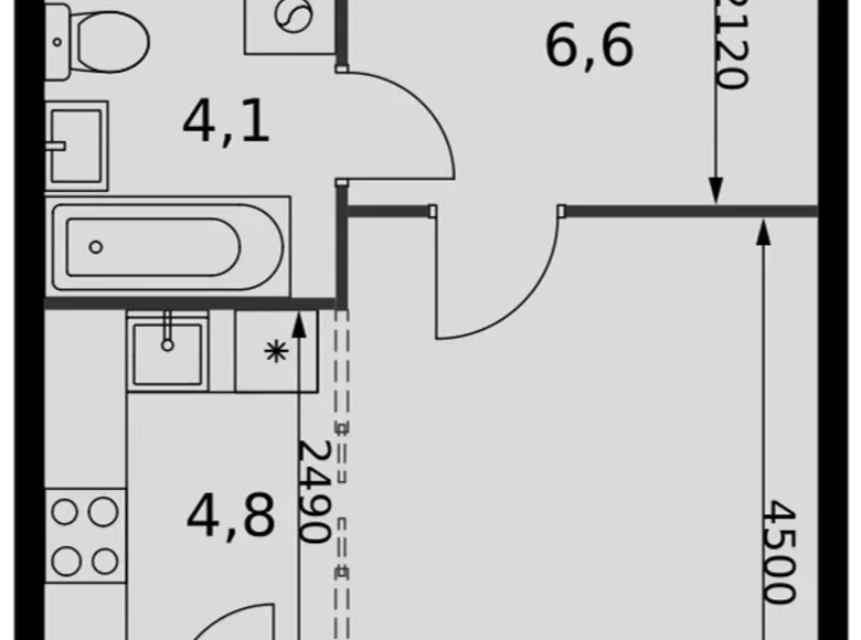 1 room studio apartment 31 m² Razvilka, Russia