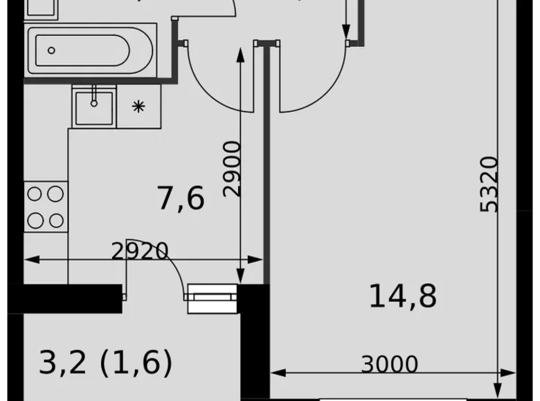 Apartamento 1 habitación 35 m² Razvilka, Rusia