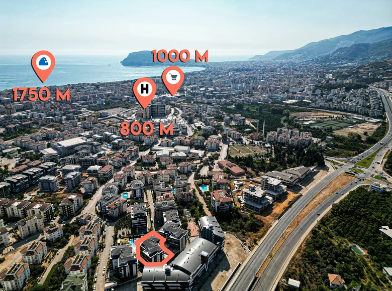 Multilevel apartments 2 bedrooms 130 m² Oba, Turkey