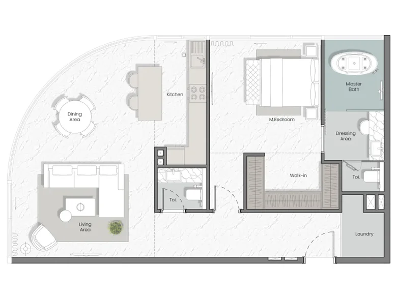 Квартира 1 комната 193 м² Дубай, ОАЭ