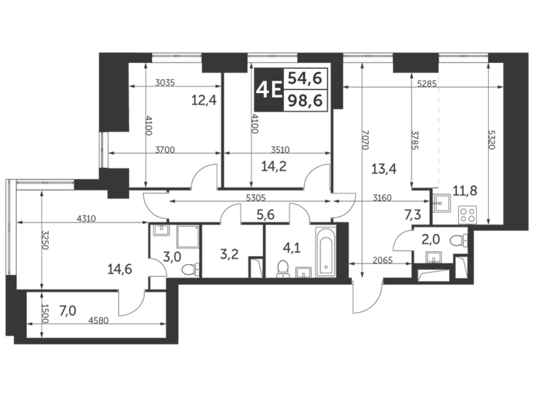 Квартира 4 комнаты 99 м² район Коньково, Россия