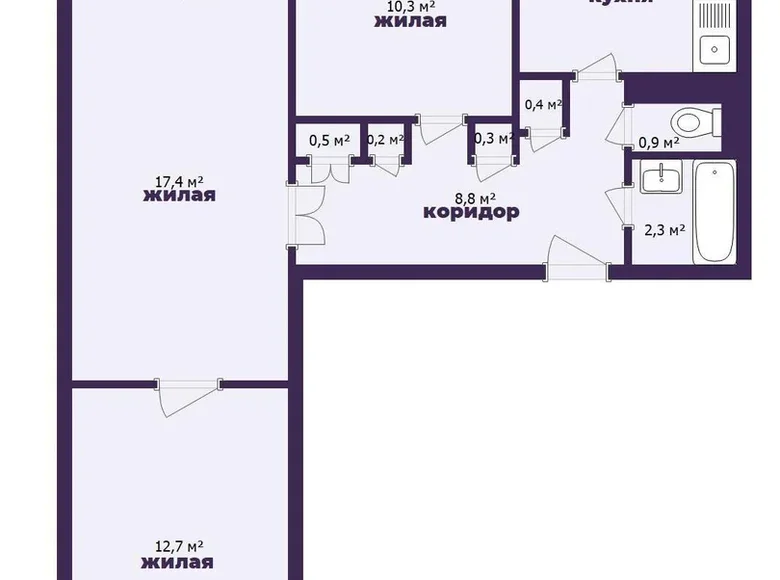 Wohnung 3 zimmer 63 m² Minsk, Belarus