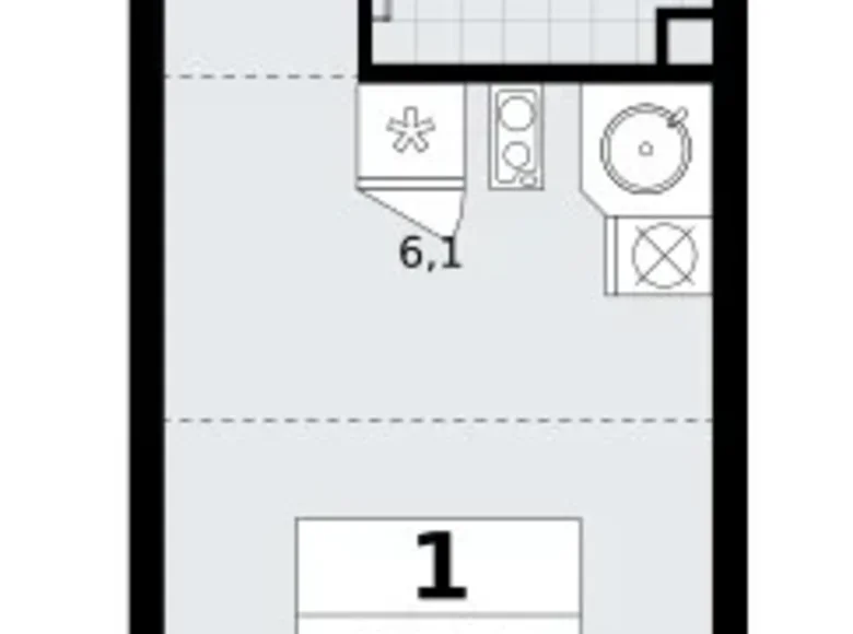 Mieszkanie 1 pokój 25 m² Postnikovo, Rosja