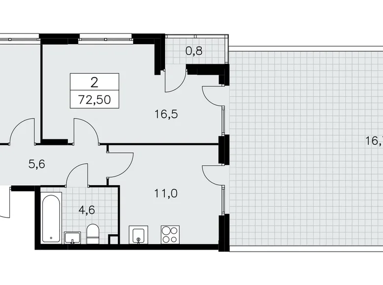 Квартира 2 комнаты 73 м² Москва, Россия