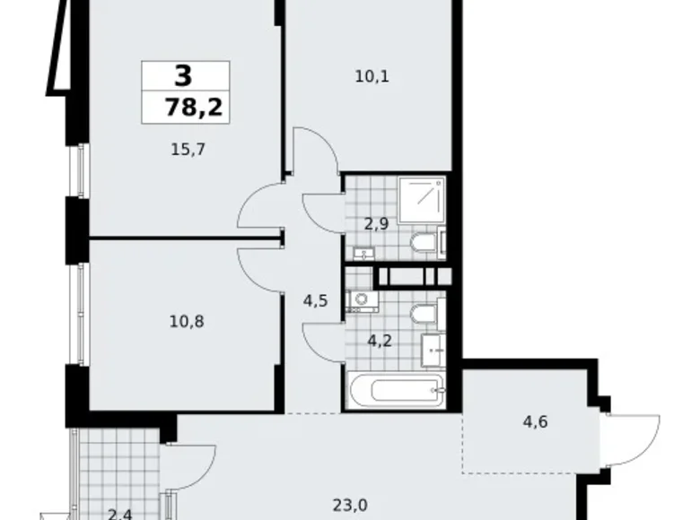 Apartamento 3 habitaciones 78 m² poselenie Sosenskoe, Rusia