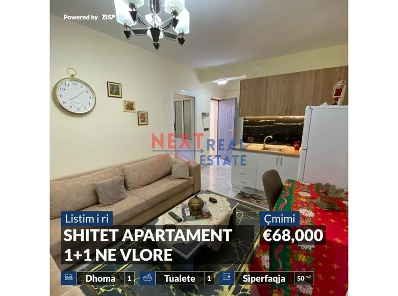 Mieszkanie 2 pokoi 50 m² Bashkia Vlore, Albania