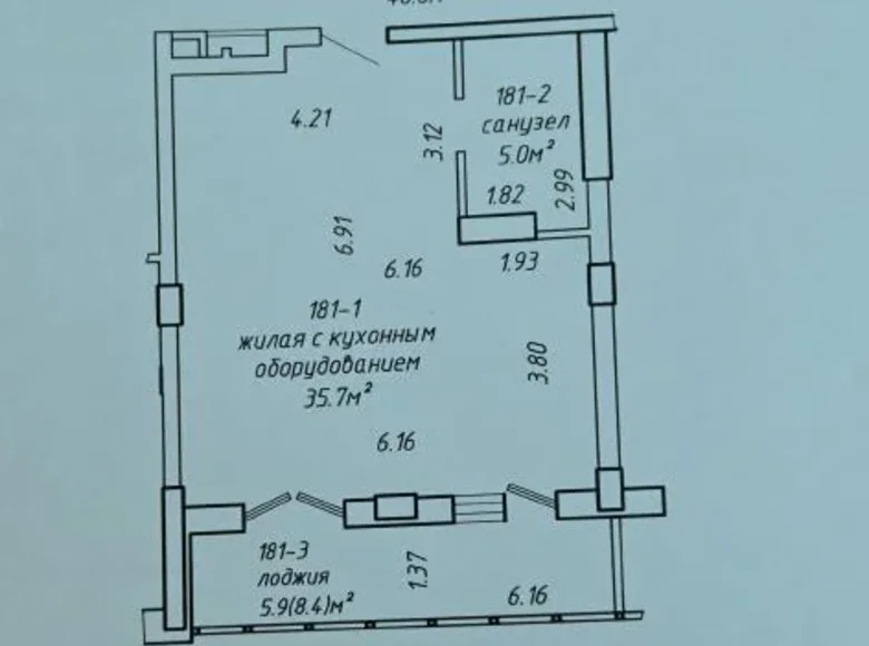 Квартира 2 комнаты 41 м² Минск, Беларусь