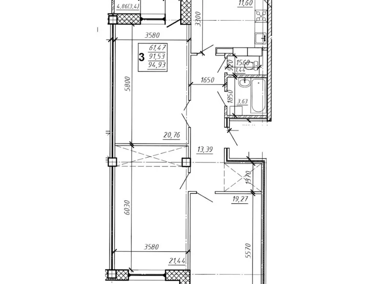 Appartement 3 chambres 95 m² Mahiliow, Biélorussie