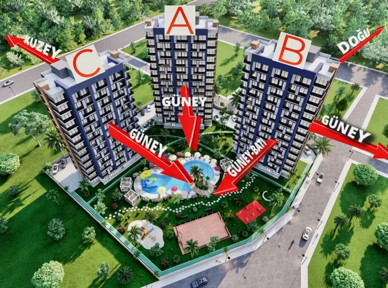 2 bedroom apartment 77 m² Mezitli, Turkey