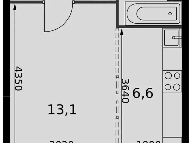 1 room studio apartment 31 m² Razvilka, Russia