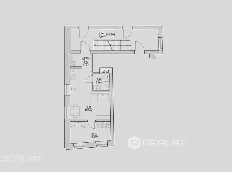 Appartement 2 chambres 31 m² Riga, Lettonie