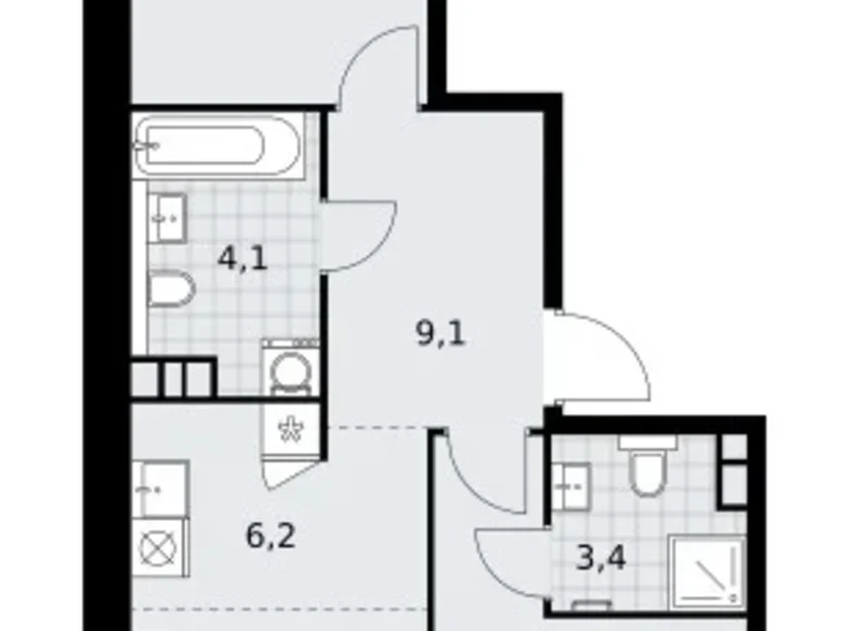 Mieszkanie 3 pokoi 60 m² South-Western Administrative Okrug, Rosja