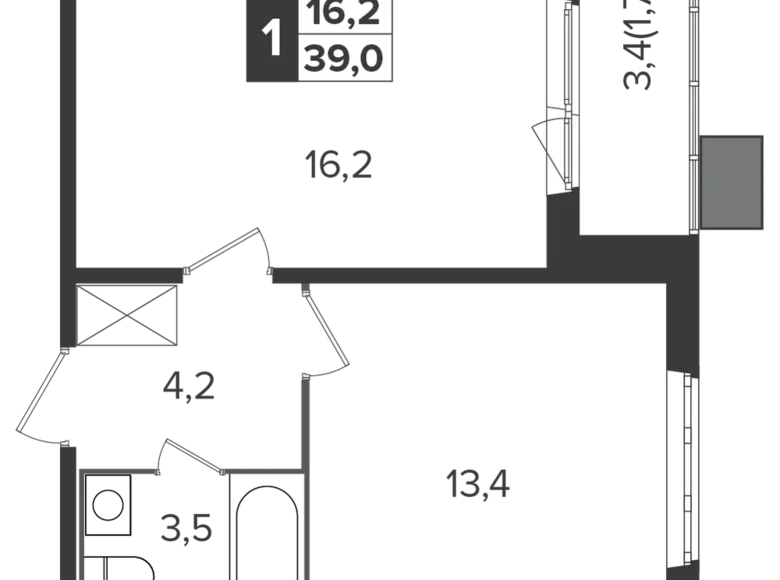 Appartement 1 chambre 39 m² Leninsky District, Russie