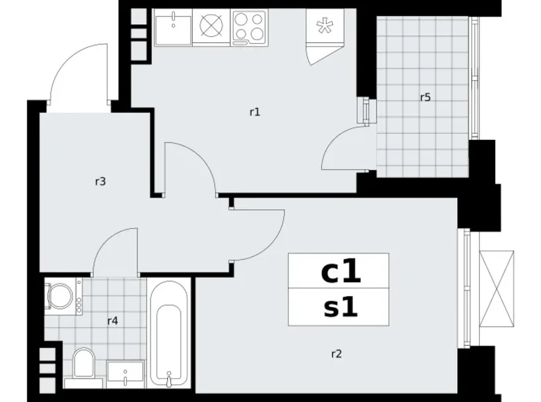 1 room apartment 33 m² poselenie Sosenskoe, Russia