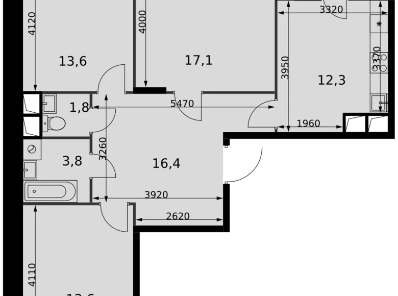 Квартира 3 комнаты 80 м² Развилка, Россия